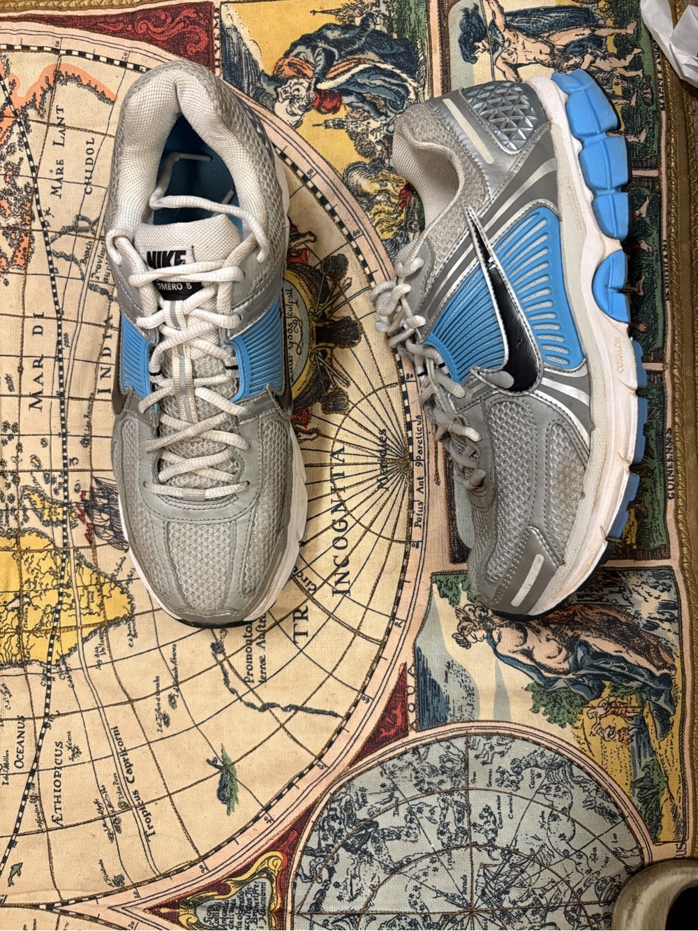 Nike Men’s Silver and Blue Training Sneakers